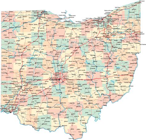 Ohio Map with Cities .